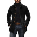 Men's Jacket Winter Stand Collar Button-up Coat Casual Blazer Outerwear Clothing